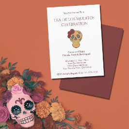 デッド糖の日スカルレッド金ゴールドハロウィーン 招待状