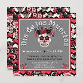 デッド糖スカルの日、ジグザグバラ 招待状 (正面/裏面)