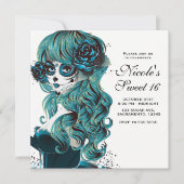 デッド美しい砂糖の日スカル甘い16 招待状 (正面)