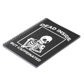 デッド・インサイド・カフェイン・スケルトン・コーヒー愛好家 ノートブック (左側)