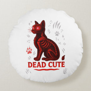デッド キュート - ハロウィン 猫 Tシャツ ラウンドクッション