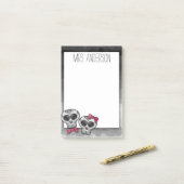 デッド・シュガーの日スカルホットピグラデーションンクグリッター ポストイット (デスク上)