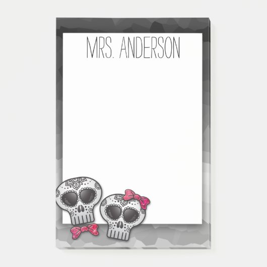 デッド・シュガーの日スカルホットピグラデーションンクグリッター ポストイット (正面)