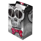 デッド・シュガーの日スカルホットピグラデーションンクグリッター ミディアムペーパーバッグ (裏面アングル)
