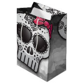 デッド・シュガーの日スカルホットピグラデーションンクグリッター ミディアムペーパーバッグ (正面アングル)