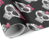 デッド・シュガーの日スカルホットピグラデーションンクグリッター ラッピングペーパー (ロールコーナー)