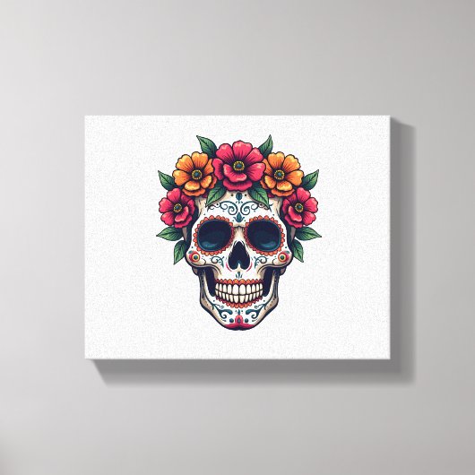 デッド・シュガースカルの日 – Dia de los Muertos S キャンバスプリント (正面)