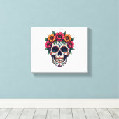 デッド・シュガースカルの日 – Dia de los Muertos S キャンバスプリント (インサイチュ (ウッドフロア))