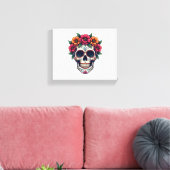 デッド・シュガースカルの日 – Dia de los Muertos S キャンバスプリント (インサイチュ (リビング))