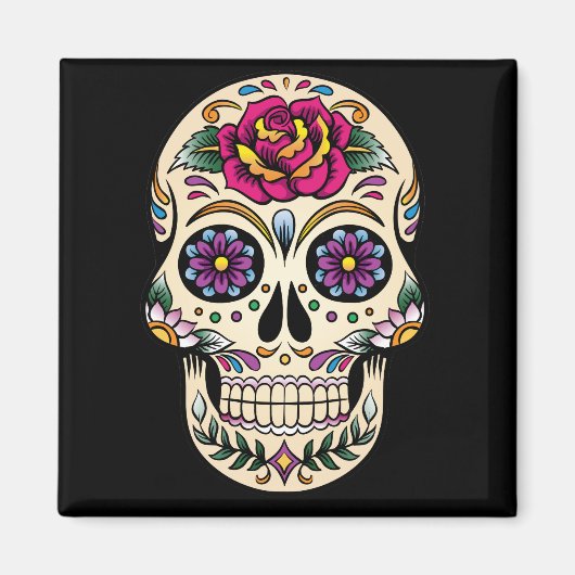 デッド・シュガー・スカルとバラ・マグネットの日 マグネット (正面)