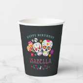 デッド・シュガー・スカルパーソナライズされた誕生日 紙コップ (正面)