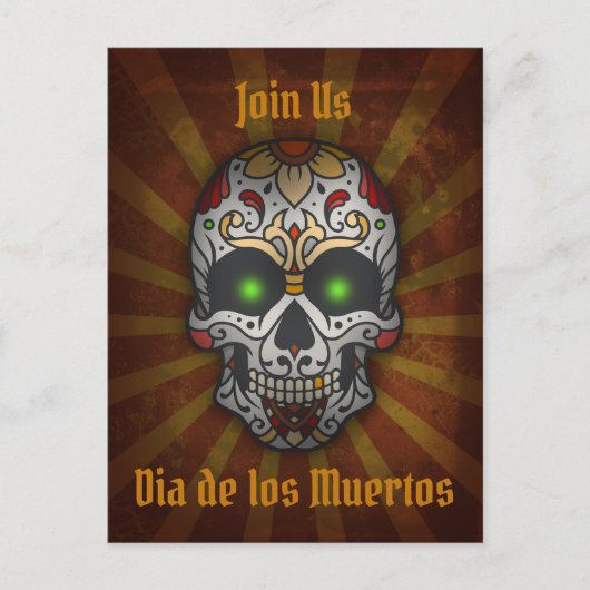 デッド・シュガー・スカル | ハロウィン葉書 ポストカード (正面)