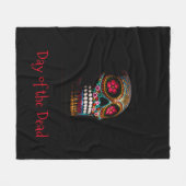 デッド・シュガー・スカル フリースブランケット (正面(横))