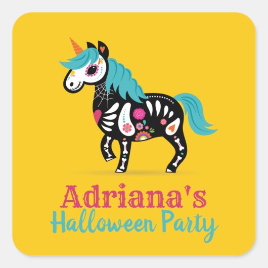 デッド・シュガー・スカル・ユニコーン スクエアシール (正面)