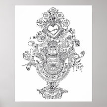 デッド・ツリー・ポスターの大人の着色日