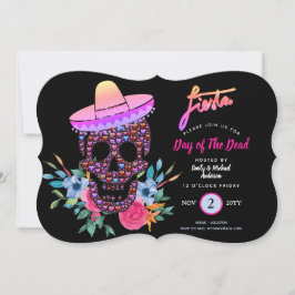 デッモダンドフィエスタ招待状ピンクブラック 招待状