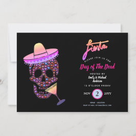 デッモダンドフィエスタ招待状ピンクブラック 招待状