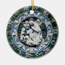 デッラ・ロッビア作『聖母子を愛でるマドンナ』