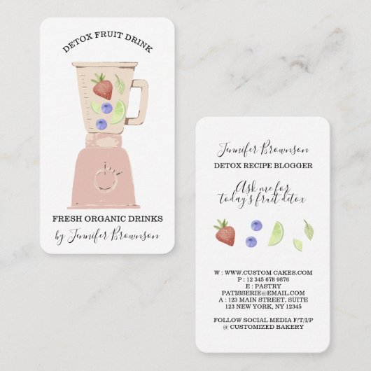 デトックスフレッシュフルーツ飲料ブレンダー 名刺 (正面/裏面)