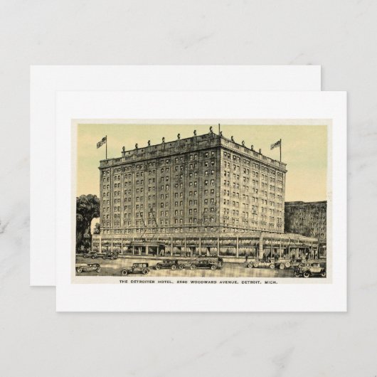 デトロイターホテルウッドワードアヴェ,ミシガン ポストカード (正面/裏面)