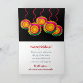 デトロイトか都市幸せな休日のオーナメント シーズンカード (内部)