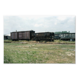 デトロイトとマッキナックボックカーヴィンテージ鉄道 フォトプリント           
