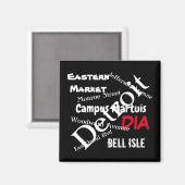 デトロイトのまわりにタウンラブ マグネット (正面/裏面)