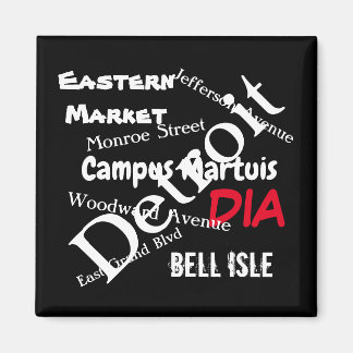 デトロイトのまわりにタウンラブ マグネット