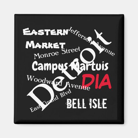 デトロイトのまわりにタウンラブ マグネット (正面)