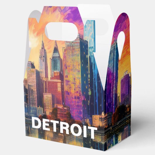 デトロイトのスカイライン抽象アート フェイバーボックス (オープン)