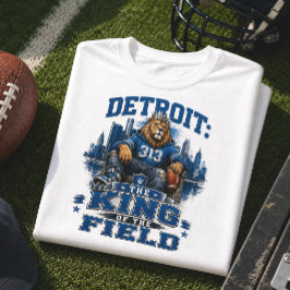 デトロイトのフィールドの王者ライオン フットボールファン Tシャツ