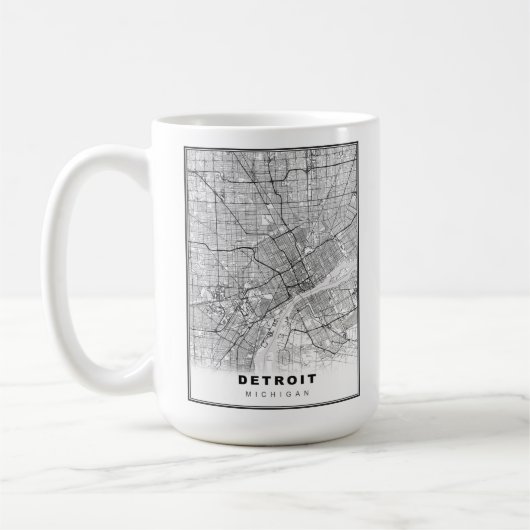 デトロイトの地図 コーヒーマグカップ (左)