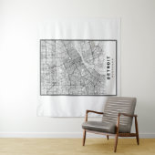 デトロイトの地図 タペストリー (インサイチュ)