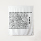 デトロイトの地図 タペストリー (正面)