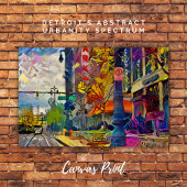 デトロイトの抽象芸術都市スペクトル キャンバスプリント