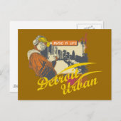 デトロイトの都市Tシャツとギフト ポストカード (正面/裏面)