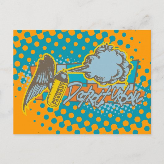 デトロイトの都市Tシャツとギフト ポストカード (正面)