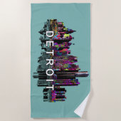 デトロイトを落書きにする ビーチタオル (正面)