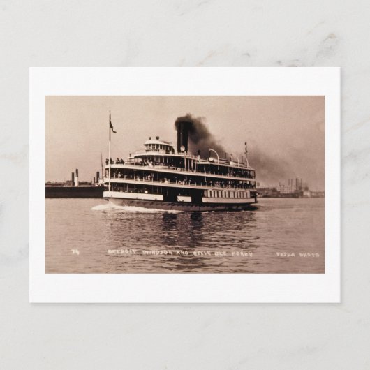 デトロイトウィンザーアンドベルアイルフェリー – ルイペシャ ポストカード (正面)