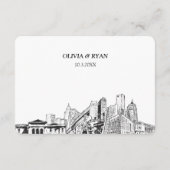 デトロイトウェディングRSVP食事オプションメール可能 エンクロージャーカード (裏面)