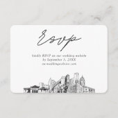 デトロイトウェディングRSVP エンクロージャーカード (正面)