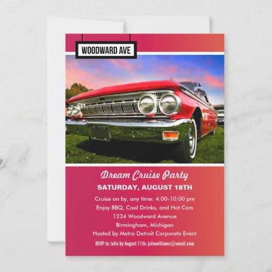 デトロイトウッドワードドリームパーティの招待状 招待状 (正面)