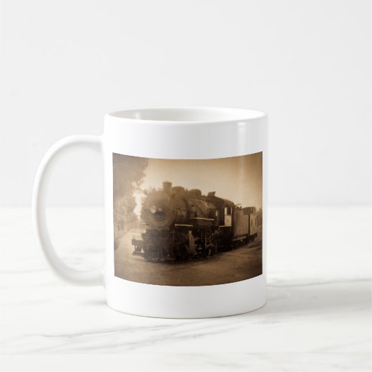 デトロイトエイドリアンMIの末端の鉄道エンジン コーヒーマグカップ (左)