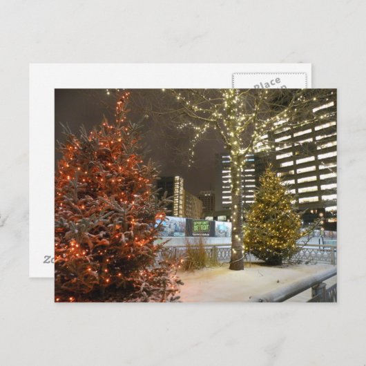デトロイトクリスマスの郵便はがき シーズンポストカード