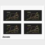 デトロイトゴールデンマッシュルームカスタマイズ可能ステッカー 長方形シール (シート)