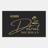 デトロイトゴールデンマッシュルームカスタマイズ可能ステッカー 長方形シール (正面)