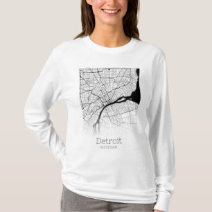 デトロイトシティの地図 Tシャツ