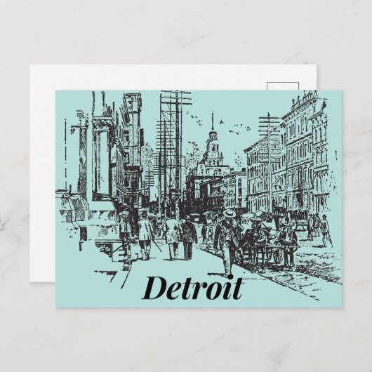 デトロイトシティミシガンファッションドUSA ポストカード (正面/裏面)