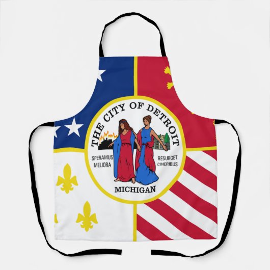 デトロイトシティ国旗のエプロン エプロン (正面)