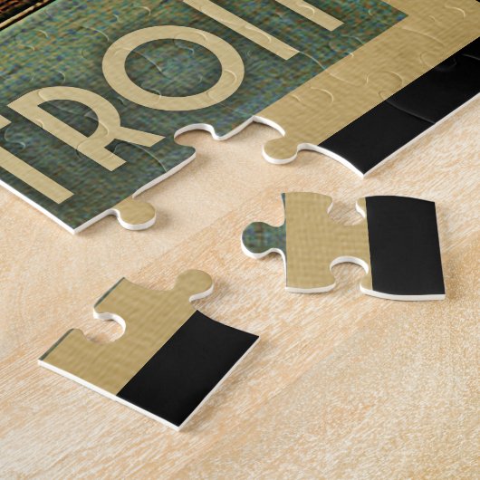 デトロイトジグソーパズルミシガンヴィンテージトラベル ジグソーパズル (側面)